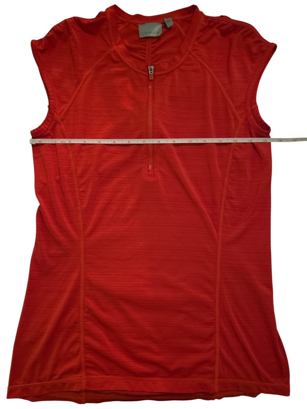 Athleta Red Short-Sleeve Zip-Front Performance Top - Picture 5 of 5
